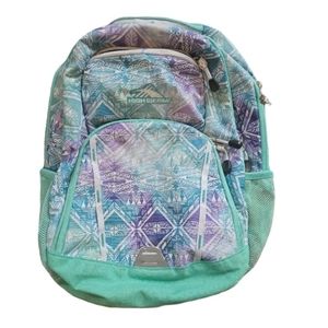 High Sierra teal purple canvas insulated cooler pocket school backpack